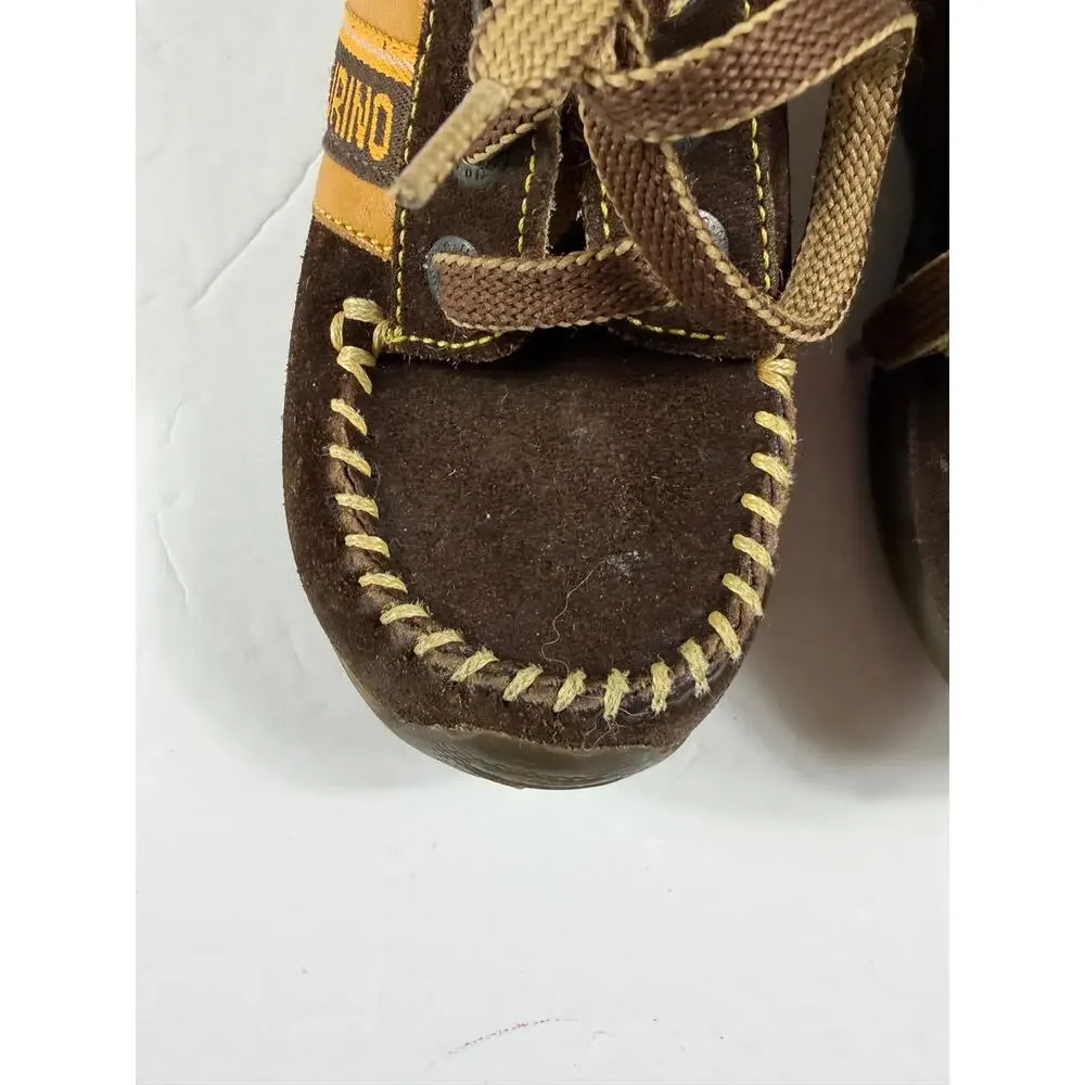 Naturino Brown Suede Leather Moc Toe Lace Up Shoes Size 6 (Eu 22)